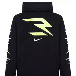 Nike Black Hoodie with Bright Yellow Design